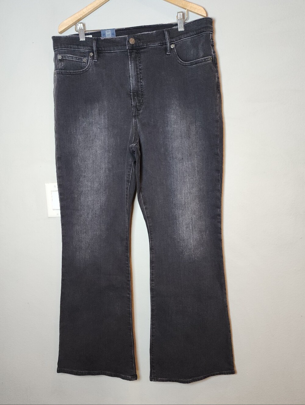 NWT Gap Flare Hi Rise Black Jeans Women's Plus Size 20 (32" Inseam) Stretch